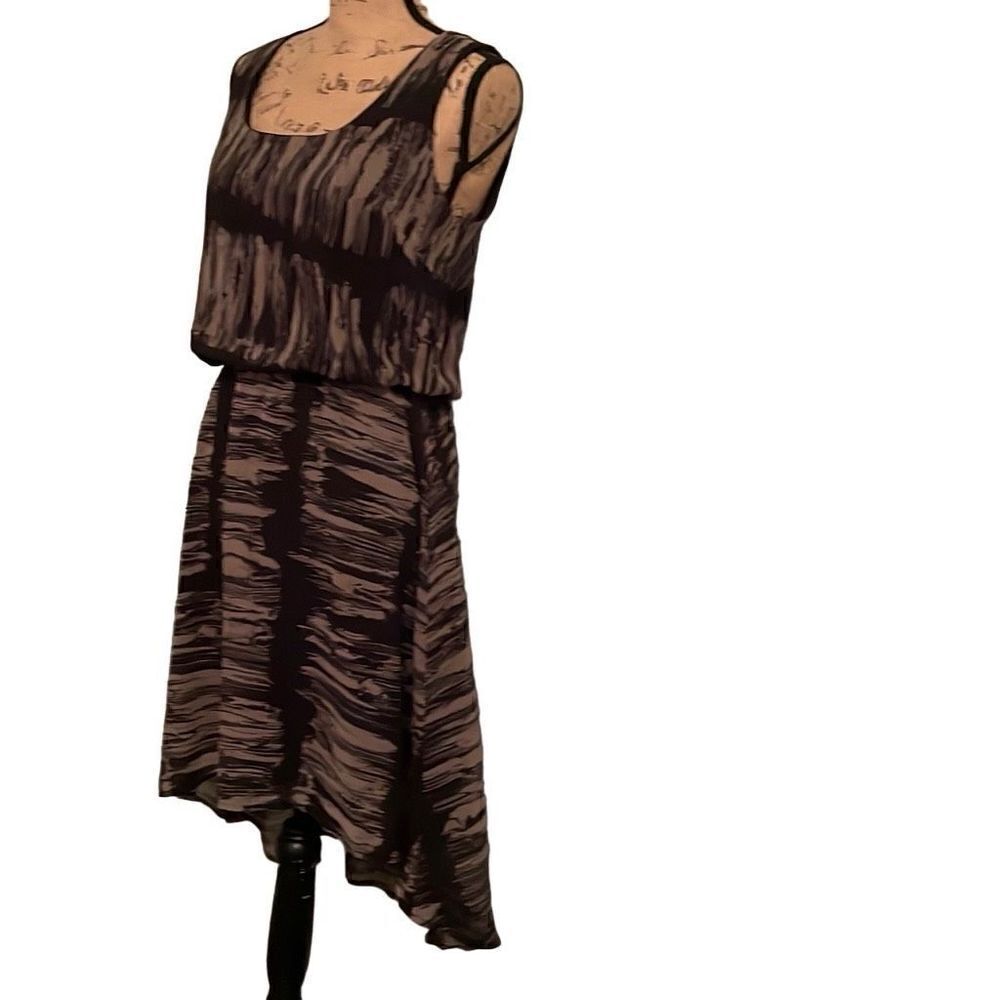 EUC Mossimo Black Brown Print Tank Dress - Small/Medium